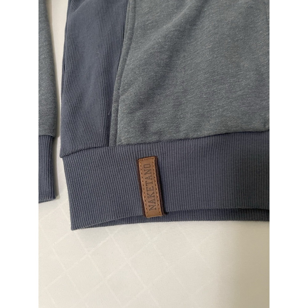Naketano Women's Full Zip Blue Hoodie Poet's Choice Pockets Size M - Picture 5 of 10